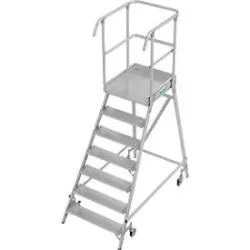KRAUSE, KRAUSE® STABILO Podesttreppe, 1-seitig, verfahrbar, Standhöhe 1,65 m