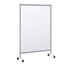 Fahrbarer Spuckschutz-Teiler Modell B, Acrylglas, Dicke 3 mm, B 1200 x T 390 x H 1800 mm, mit Rollen