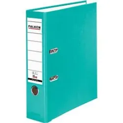 Falken PP-Color Ordner DIN A4 80 mm Türkis 2 Ringe PP-Color Pappkarton