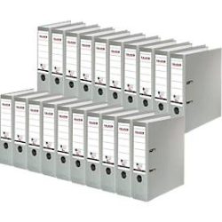 FALKEN Recycolor Ordner, DIN A4, Rückenbreite 80 mm, 20 Stück, grau