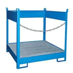 Fass-Stapelpalette Bauer FSP-4, seitlich offen, für 4 x 200 l Fass, blau