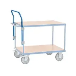 fetra Schiebebügel für schwere Tischwagen, Stahl, blau, B 705 mm, anschraubbar, höhenverstellbar