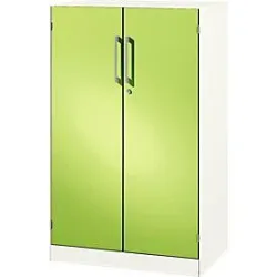 Flügeltürenschrank ASISTO C 3000, 3 Ordnerhöhen, B 800 mm, weiss/virdingrün