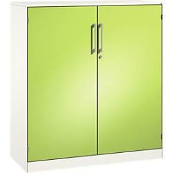 Flügeltürenschrank ASISTO C 3000, 3 Ordnerhöhen, B 1000 mm, weiss/virdingrün