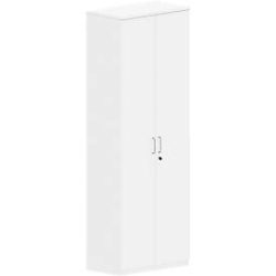 Flügeltürenschrank BEXXSTAR, 6 Ordnerhöhen, Holztüren, H 2225 mm, weiss
