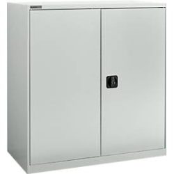 Flügeltürenschrank Schäfer Shop Select MS-i 12409, Stahlblech, B 950 x T 400 x H 1215 mm, 3 OH, Lichtgrau, bis 150 kg