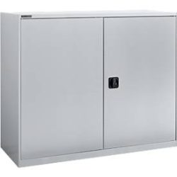 Flügeltürenschrank Schäfer Shop Select MS-i 12412, Stahlblech, B 1200 x T 400 x H 1215 mm, 3 OH, Weissaluminium, bis 150 kg