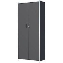 Flügeltürenschrank Toledo, mit Sichtrückwand, abschliessbar, 5 OH, B 800 x T 380 x H 1850 mm, anthrazit