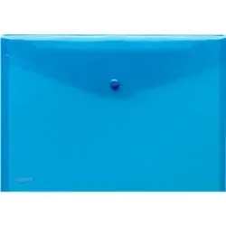 FolderSys Dokumententasche, DIN A4 quer, Druckknopfverschluss, PP, blau transparent