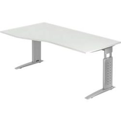 Hammerbacher Schreibtisch US18 Grau, Silber 1.800 x 800 x 680 x 680 - 860 mm
