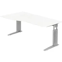 Hammerbacher Schreibtisch US18 Silber, Weiß 1.800 x 800 x 680 x 680 - 860 mm