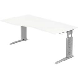 Hammerbacher Schreibtisch US18 Silber, Weiß 1.800 x 800 x 680 x 680 - 860 mm