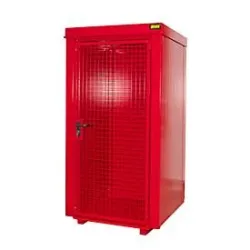 Gasflaschencontainer BAUER GFC-B M0, B 1090 x T1185 x H 2205, für 9 Gasflaschen, feuerbeständig, abschliessbar, rot