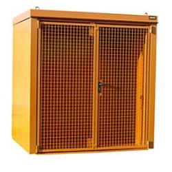 Gasflaschencontainer BAUER GFC-B M2, B 1570 x T 2125 x H 2265, für 35 Gasflaschen, feuerbeständig, abschliessbar, orange