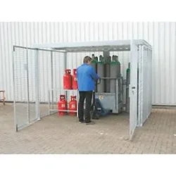 Bauer® Gasflaschen-Lagerbox TRGS 510 ohne Dach, Doppelflügeltür, 104 Flaschen