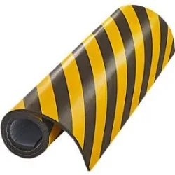 Garagen Wandschutzpolster Mottez, für den Innenbereich, selbstklebend, waschbar, L 1,5 m x B 1000 x H 10 mm, PU-Schaumstoff, gelb-schwarz