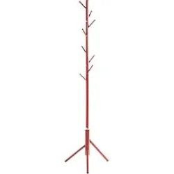 Garderobenständer HAKU, 8 Haken mit jeweils 5 kg Tragkraft, Ø 480 x H 1730 mm, Stahlrohr lackiert, rot