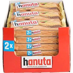Gebäck Ferrero Hanuta, Waffel mit Haselnusscrème, 2er Flossenpackung mit 18 x 44 g