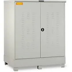 Gefahrstoffdepot CEMO 320, Stahl, Auffangvolumen 320 l, abschliessbar, B 1500 x T 1200 x H 1895 mm, für 2 x 200 l/6 x 60 l