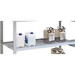 Gitterrostebene für Kleingebinde für CEMO Fassregal Typ 400, Stahl verzinkt, B 990 x T 1250 x H 840 mm