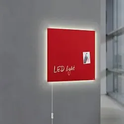 SIGEL Glas-Magnetboard LED GL402 rot 480x480x15mm