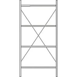Grundregal, 4 Böden, H 2278 x B 1055 x T 400 mm, lackiert