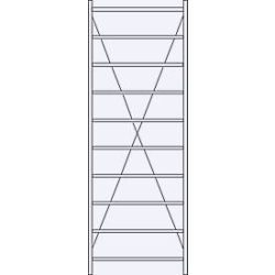 Grundregal R 3000, 10 Böden, B 1055 mm x T 300 mm, Böden verzinkt