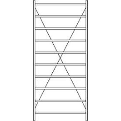 Grundregal R 3000, 10 Böden, B 1345 mm x T 500 mm, Böden lackiert