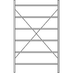 Grundregal R 3000, 6 Böden, B 1345 mm x T 500 mm, Böden lackiert