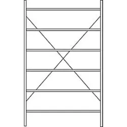 Grundregal R 3000, 6 Böden, B 1345 mm x T 600 mm, Böden lackiert
