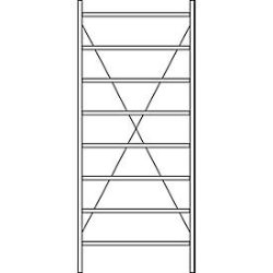 Grundregal R 3000, 8 Böden, B 1055 mm x T 500 mm, Böden lackiert