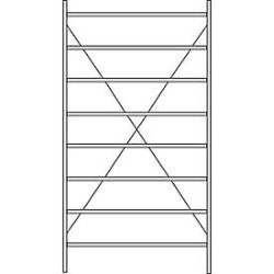 Grundregal R 3000, 8 Böden, B 1345 mm x T 500 mm, Böden lackiert