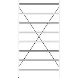 Grundregal R 3000, 8 Böden, B 1345 mm x T 600 mm, Böden lackiert