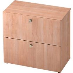 Hängeregistraturschrank TOPAS LINE, 2 Ordnerhöhen, mit Vollauszug, Nussbaum-Dekor/Nussbaum-Dekor