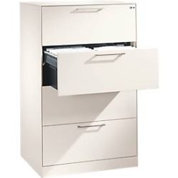 Hängeregistraturschrank ASISTO C 3000, 4 Schubladen, 2-bahnig, B 800 mm, weiss/weiss