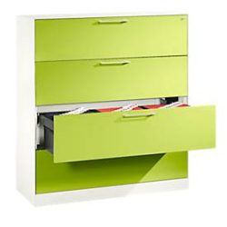 Hängeregistraturschrank ASISTO C 3000, 4 Schubladen, 3-bahnig, B 1200 mm, weiss/weiss