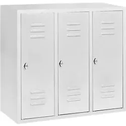 Halbhoher Kleiderspind, 3 Abteile, 300 mm, Drehriegelverschluss, lichtgrau/lichtgrau