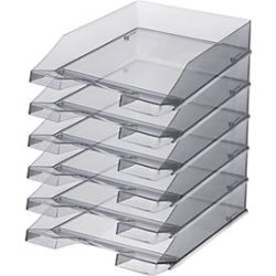 HAN Ablagekorb, DIN C4, Kunststoff, 6 Stück, grau-transparent