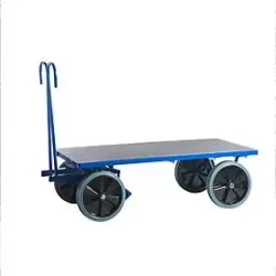 Handpritschenwagen, ohne Bordwände, 2000 x 1000 mm, Vollgummi