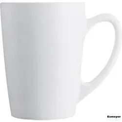 Henkelbecher aus Glas, Volumen 0,32 l, Ø 82 x H 110 mm, Opalglas weiss, 6 Stück