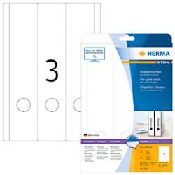 Herma Ordneretiketten A4, 297 x 61 mm, permanent haftend/bedruckbar, 75 Stück, weiss