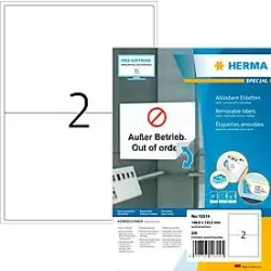 Herma Adressetiketten Special Nr. 10314, 199,6 x 143,5 mm, selbstklebend, ablösbar, bedruckbar, weiss, 200 Stück auf 100 Blatt