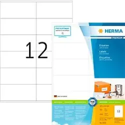 Herma Premium-Adressetiketten Nr. 4635, 105 x 48 mm, selbstklebend, permanenthaftend, bedruckbar, Papier, weiss, 2400 Stück auf 200 Blatt