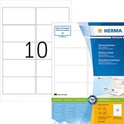 HERMA Etiketten PREMIUM 96x50.8mm 4667 weiss,perm. 1000 St./100 Bl.
