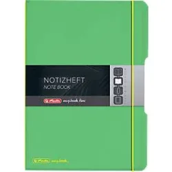 herlitz Notizbuch DIN A4 Kariert Kunstoff Grün Perforiert