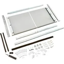 Hochwassersperre für Türen Mottez, modular, verstell- und abnehmbar, inkl. Montagematerial, B 60 x T 750 x H 715 mm, Stahl und Schaumstoff, weiss