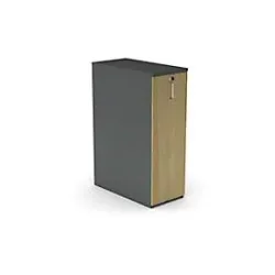 Hochcontainer Big Tower BEXXSTAR, 3 Regalfächer, links, abschliessbar, B 400 x T 800 x H 1155 mm, dunkelgrau/Eiche