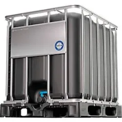 IBC Container, 1000 Liter, UN-Zulassung, UV-Schutz, DN 50 Auslaufventil, auf Kunststoffpalette, B 1200 x T 1000 x H 1136 mm, schwarz