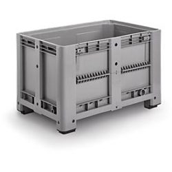 Industriebox, mit 4 Füssen, geschlossen m. Entnahmeklappe, 470 Liter