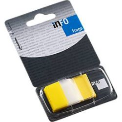 INFO Flags Haftnotizen, 25 mm x 43 mm, 50 Blatt, gelb transparent
